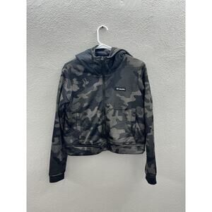 Columbia Womens Jacket Size Medium Grey Camo Northern Canyon Hybrid ZipUp Hooded